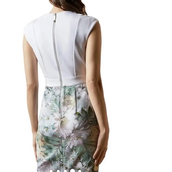NWT Ted Baker Hanalee Woodland Printed Cap Sleeve Bodycon Dress Size 10 Sheath - Picture 4 of 15